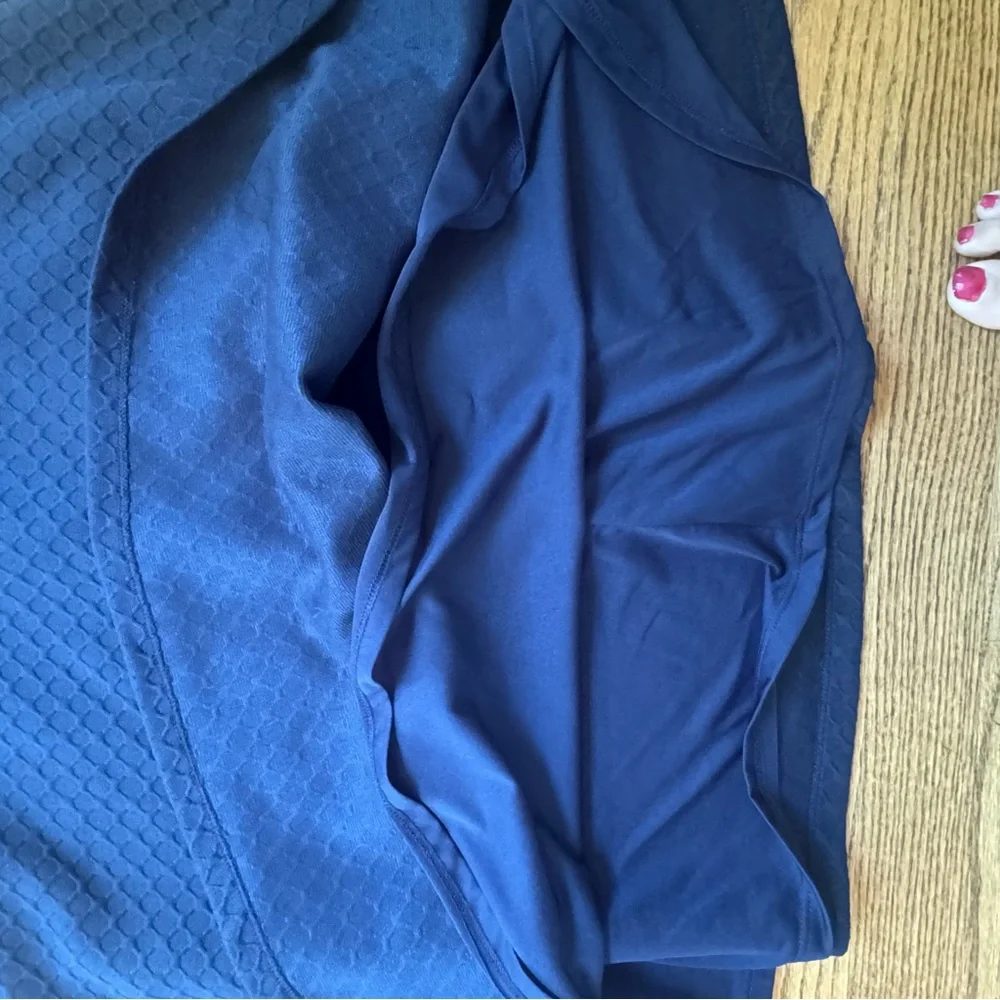 Nine West women’s size 8 navy Blue Lined Sleeveless Dress textured mock‎ neck - Picture 11 of 12